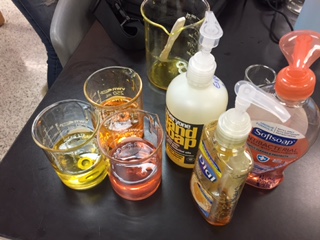 testing different types of hand soaps for density and viscosity