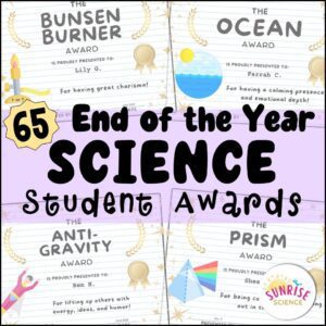 Science Awards End of the Year - 65 Unique Award Certificates